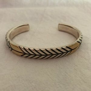 David Yurman Chevron Cuff in Silver & Gold